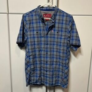 Browning Heritage Collection Mens Blue Plaid Short Sleeve Button Down Shirt S